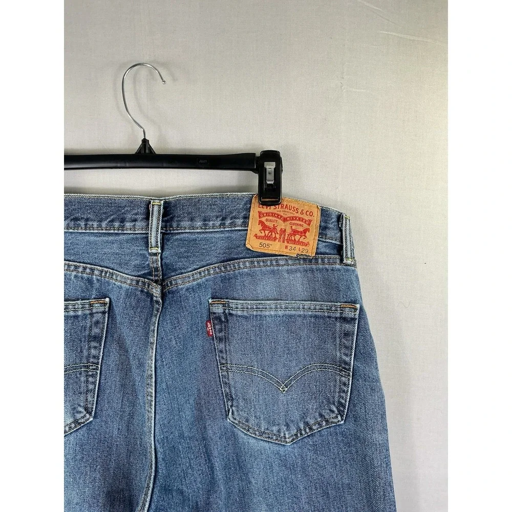 Levi's 505 Men's Straight Leg Jeans Blue Denim Size 34x29 Classic Fit